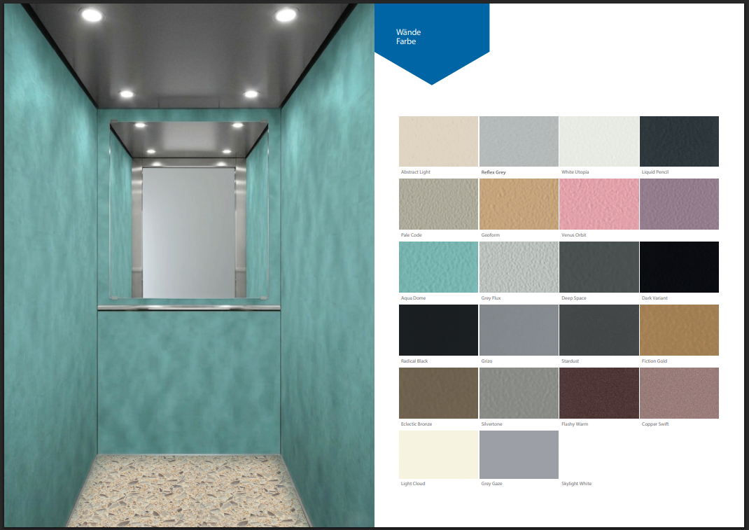 Wall color palette catalog sheet