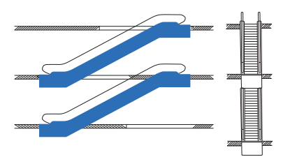 Interrupted one-way shaft arrangement diagram